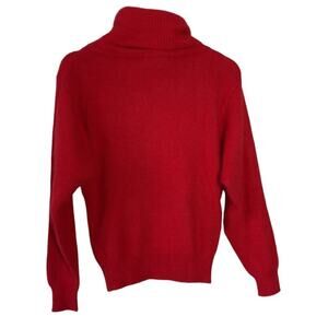 I.B. DIFFUSION‎ TURTLENECK ANGORA RABBIT HAIR RED SWEATER SIZE M